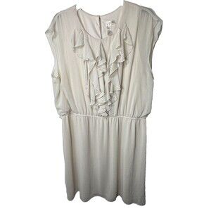 Emma & Michele Dress Size 20W Ruffle Front Belted Lined Classy Polyester